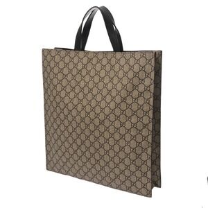 Gucci Bag Tote Canvas Leather Bee GG Supreme Tan Beige
